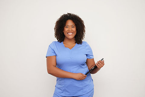 female clinical employee